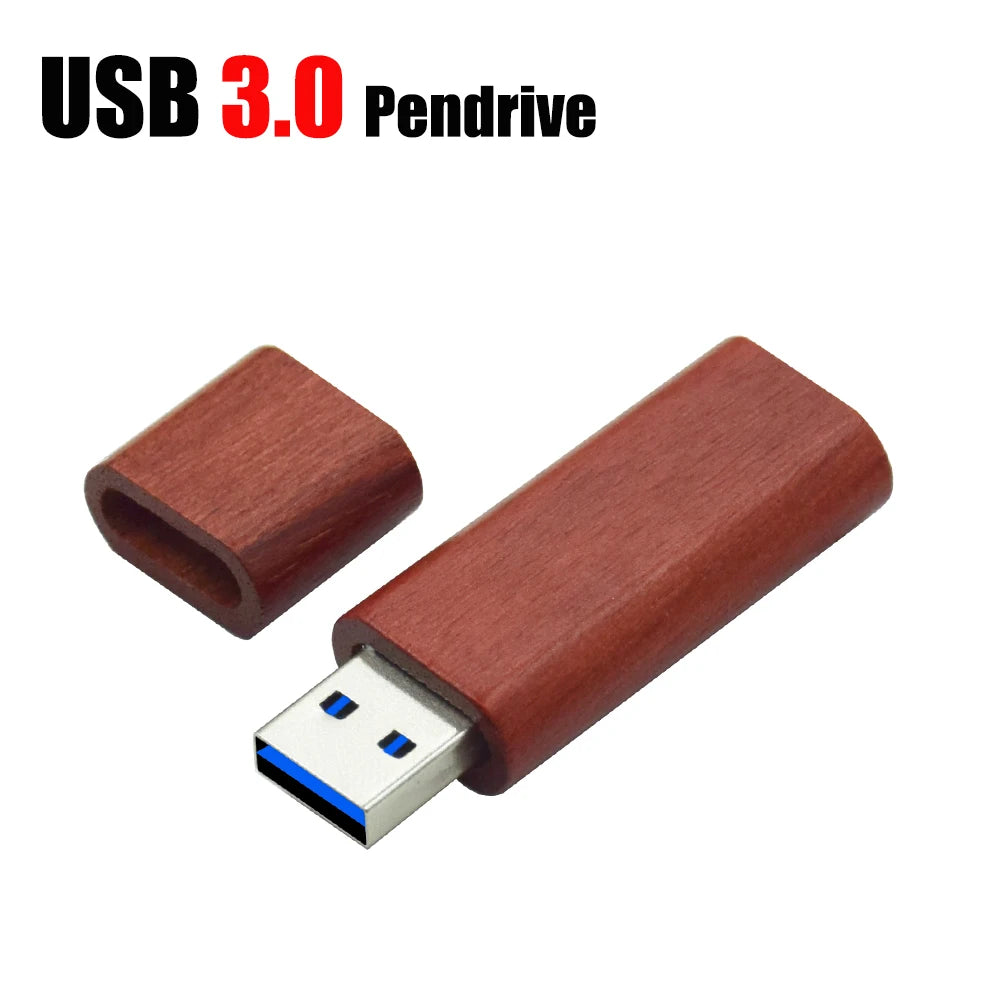 5-Pack Wooden USB 3.0 Flash Drives | Custom Logo 128GB Gift USB Flash Drive Set PRIMED 128 GB 5Rose