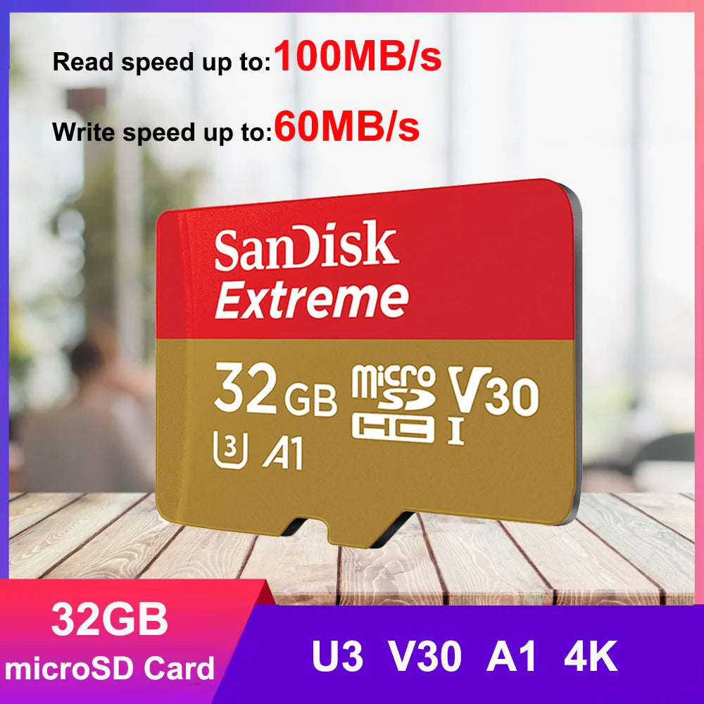 SanDisk Extreme MicroSD U3 V30 A2 – 4K UHD TF Card MicroSD Memory Card PRIMED TF-Extreme-32GB