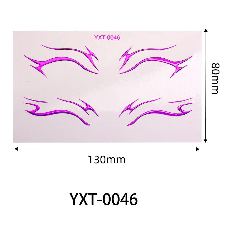Purple Red Metallic Eye Makeup Stickers | Temporary Tattoo