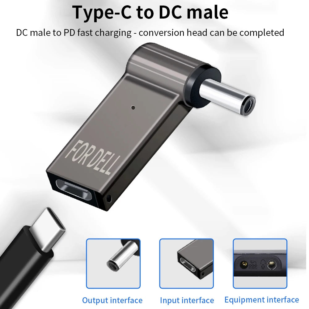 TISHRIC 100W USB-C to DC Laptop Power Adapter | Lenovo HP Dell