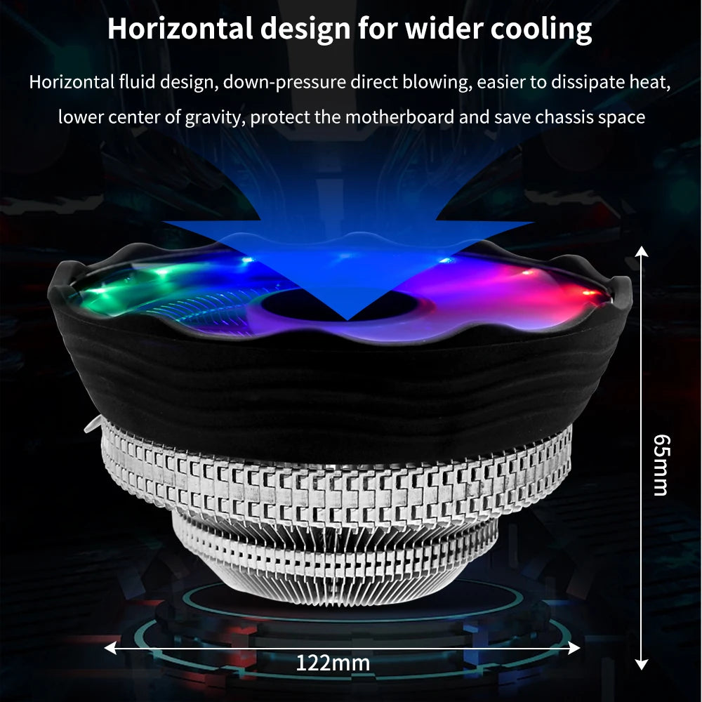 TISHRIC 120mm CPU Cooler Fan 3-Pin | Intel LGA 1700 & AMD AM4 CPU Cooler Fan PRIMED