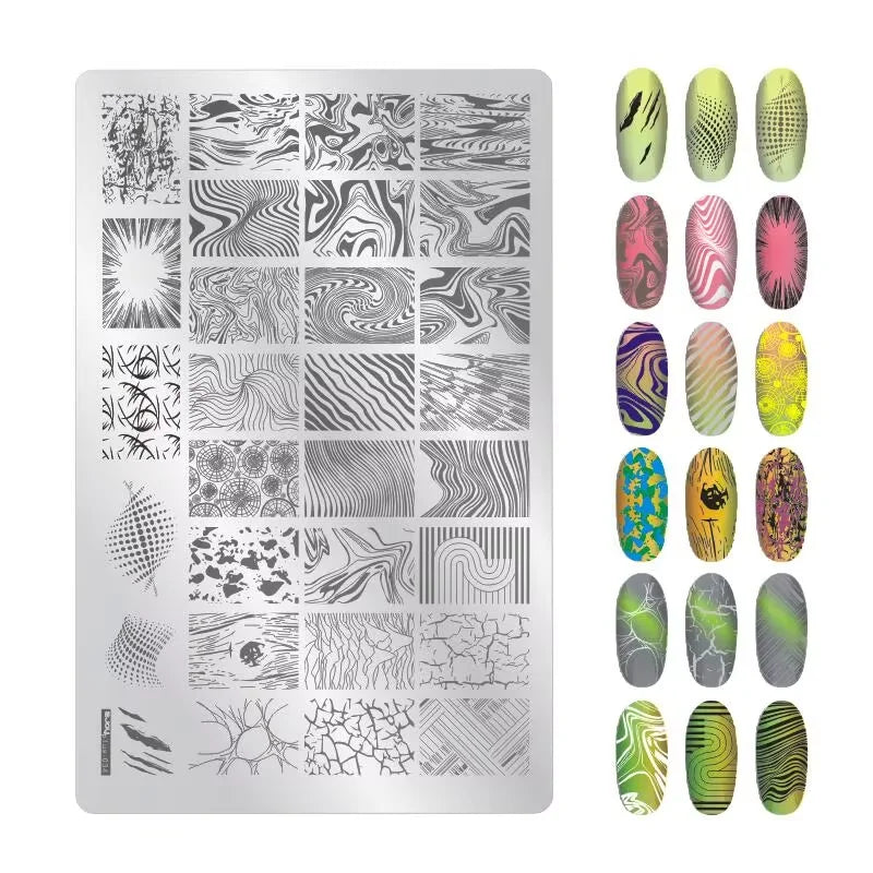Plus Size Nail Stamping Plates – Multi-Image Stainless Steel
