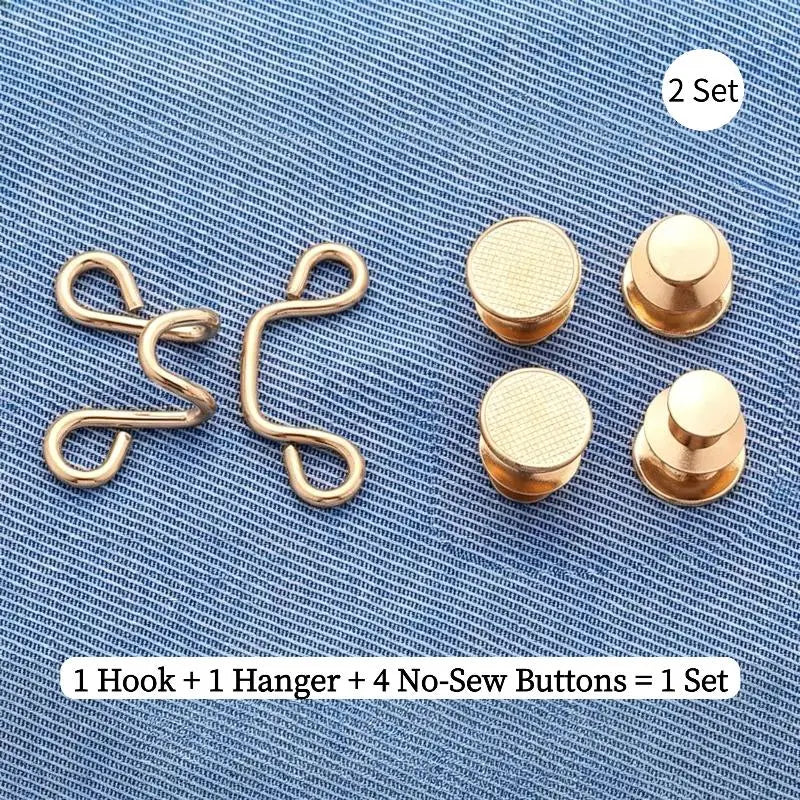 No-Sew Waist Tightener Button Pins for Jeans & Pants