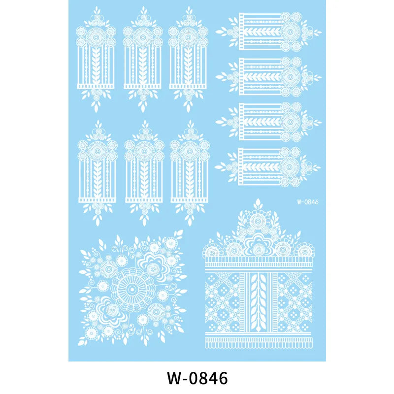 White Henna Flower Temporary Tattoo Sticker – Body Art