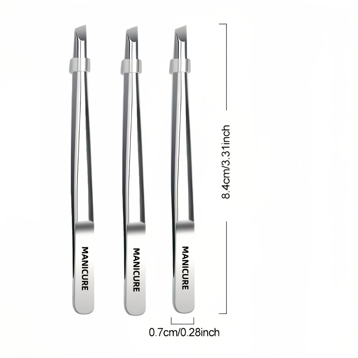 Stainless Steel Slant Tip Tweezers – Eyebrow & Facial Hair