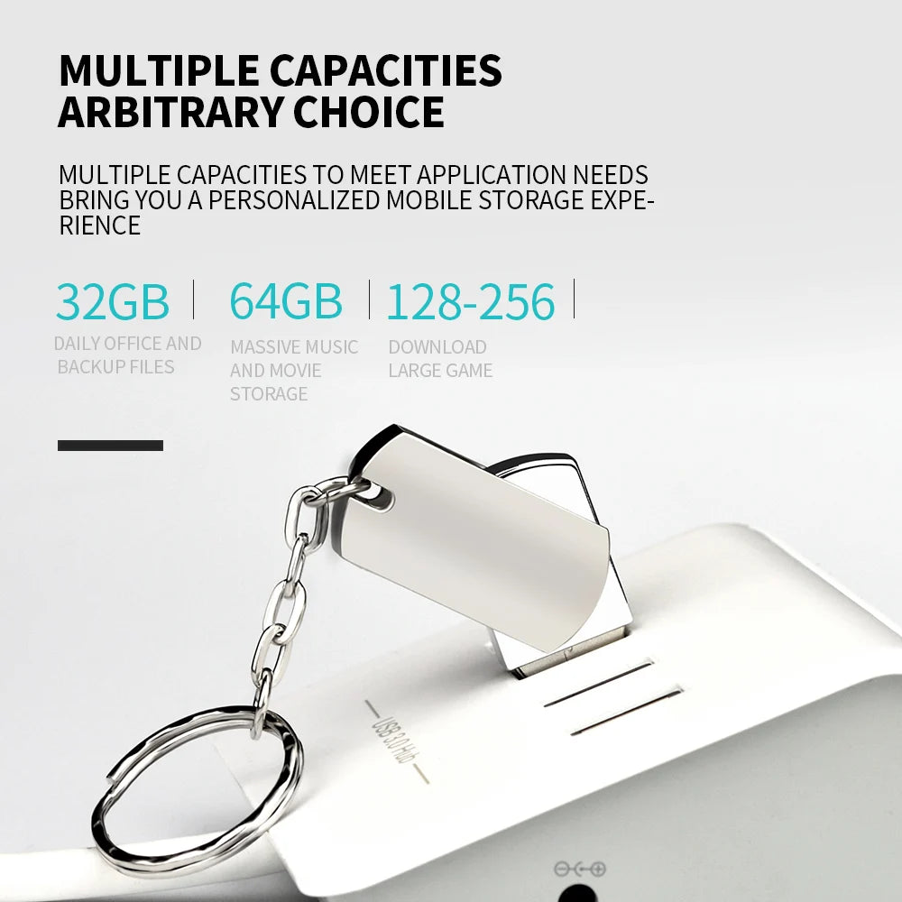 Z-Suit Metal Rotating USB 3.0 Flash Drive 16–128GB Pen Drive