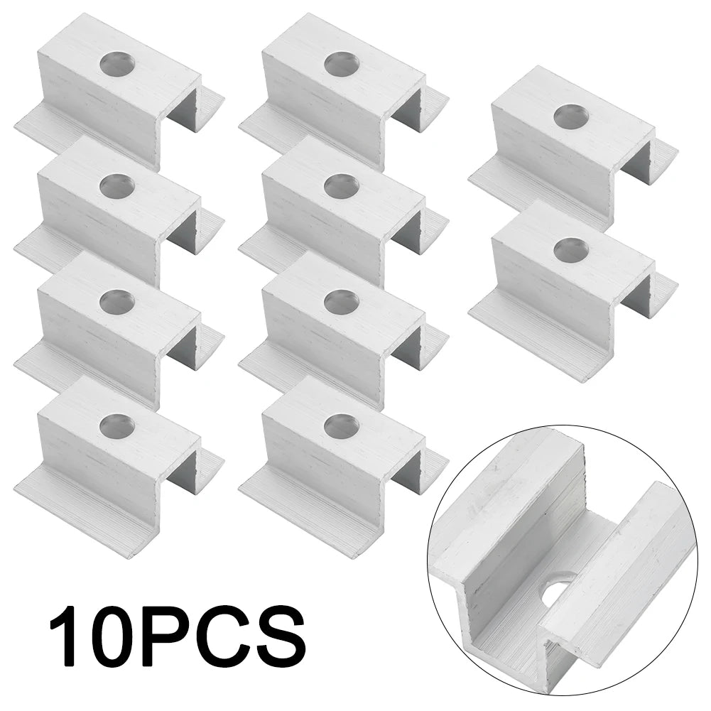10-Pack Aluminum Solar Middle Clamps | Rail Mount Systems
