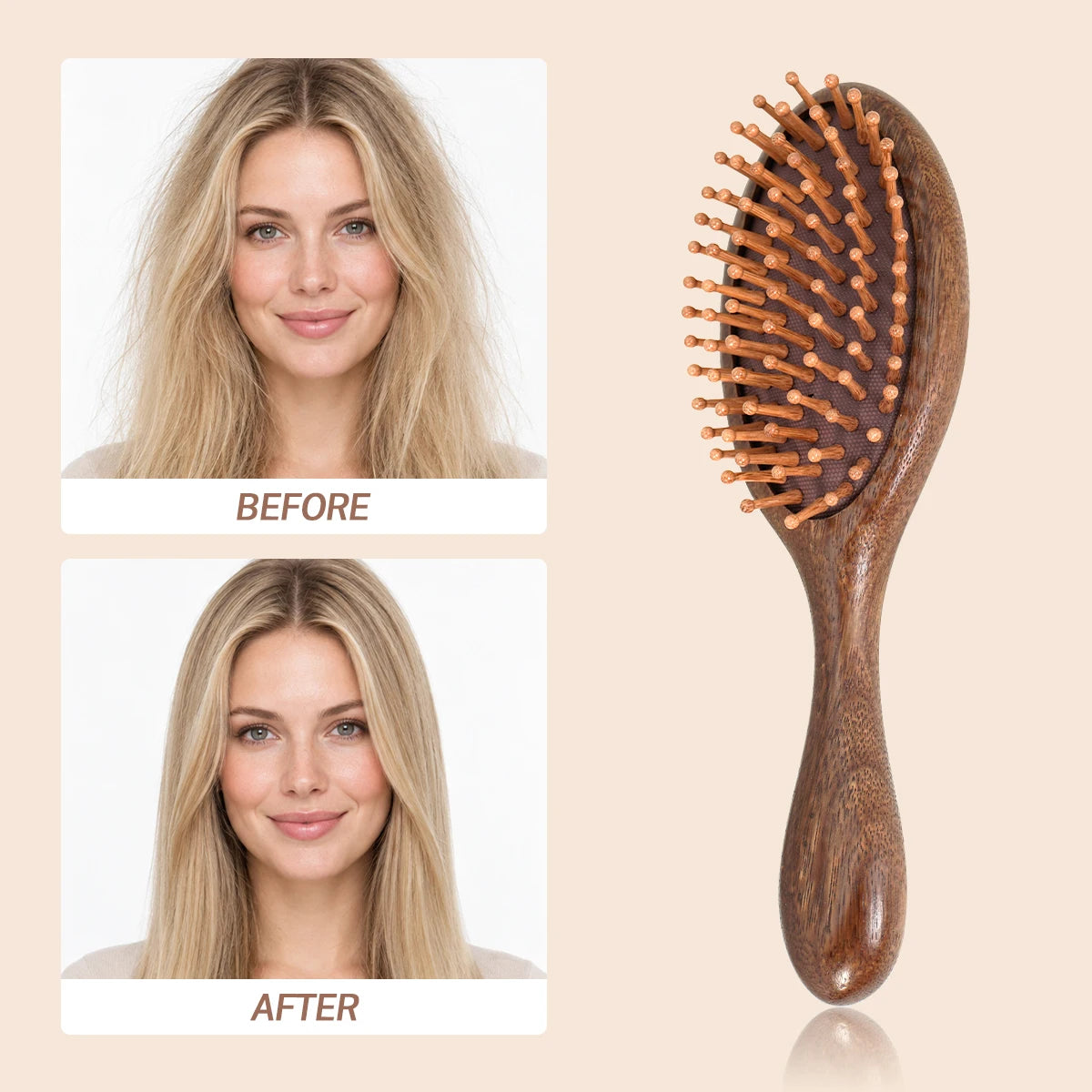 Wood Air Cushion Hair Brush – Detangling Scalp Massage Comb
