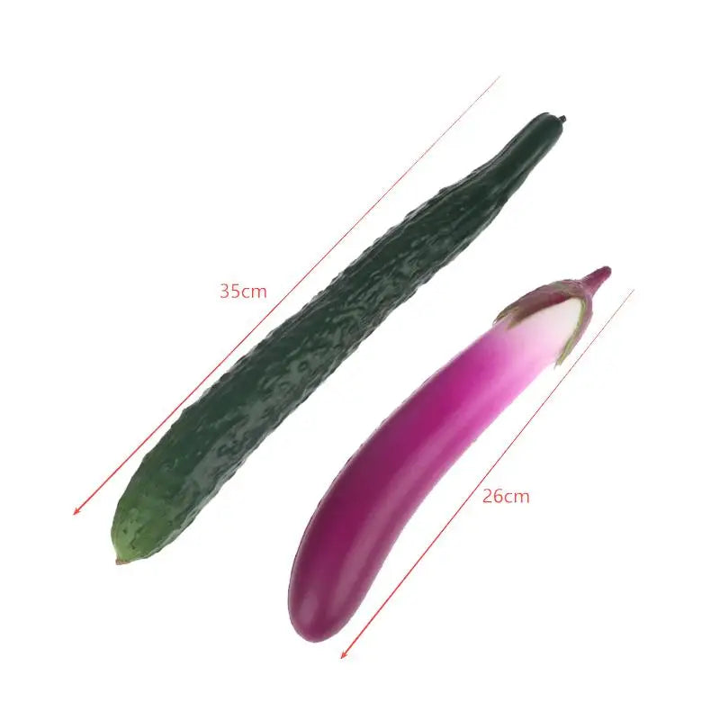 Realistic Fake PU Vegetable Decor – Cucumber & Aubergine Prop