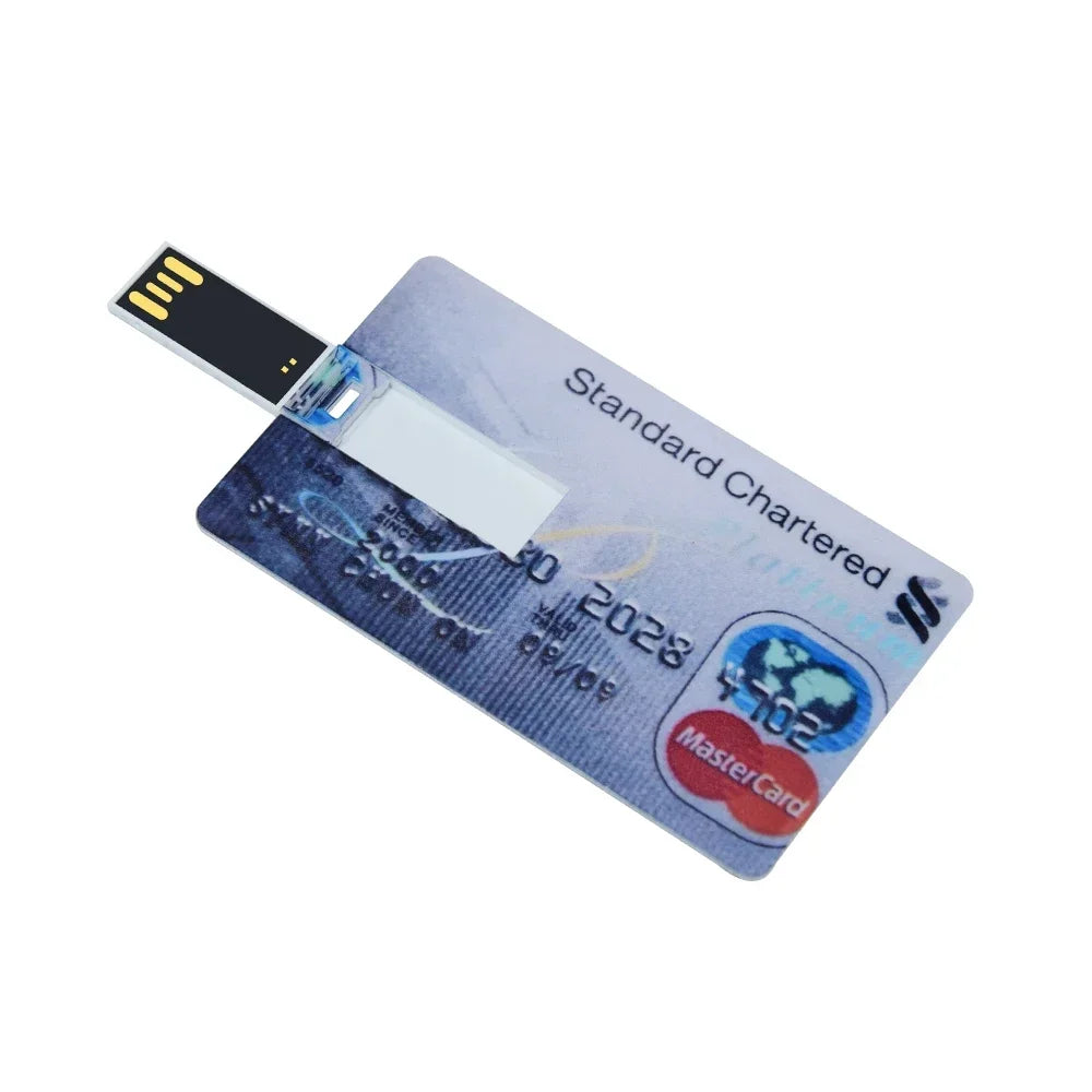 Credit Card USB Flash Drive 4–64GB | Waterproof Metal Memory Stick USB Flash Drive PRIMED 128 GB Style 10