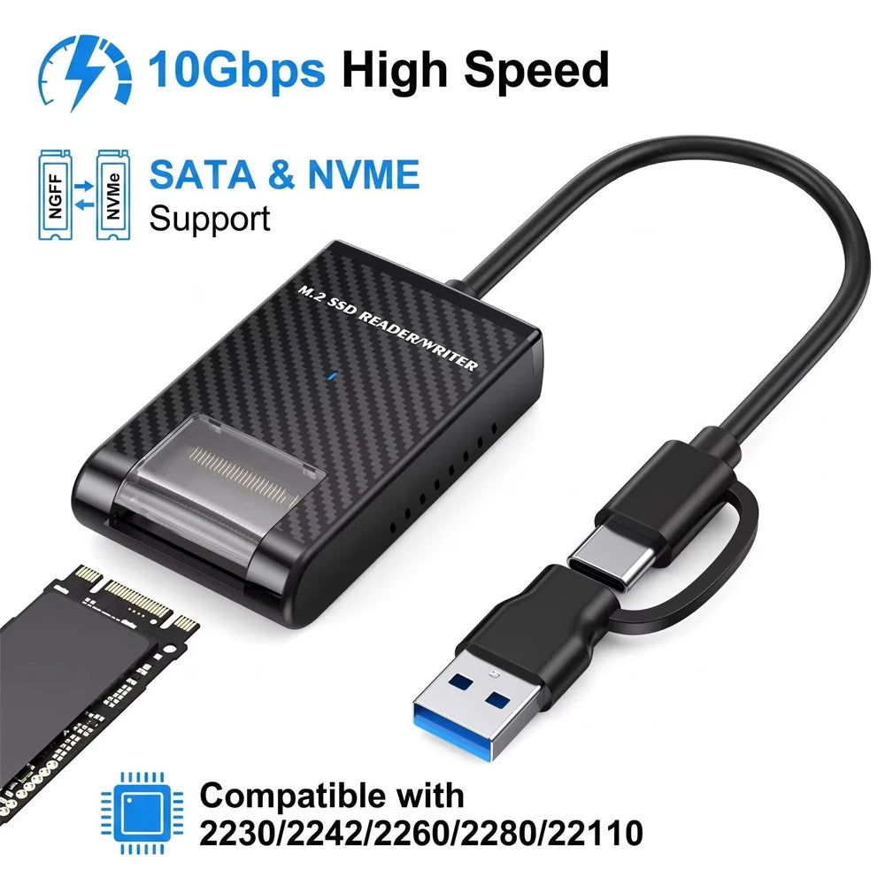 10Gbps USB-C M.2 NVMe SSD Enclosure – Toolless Mac & Windows SSD Enclosure PRIMED