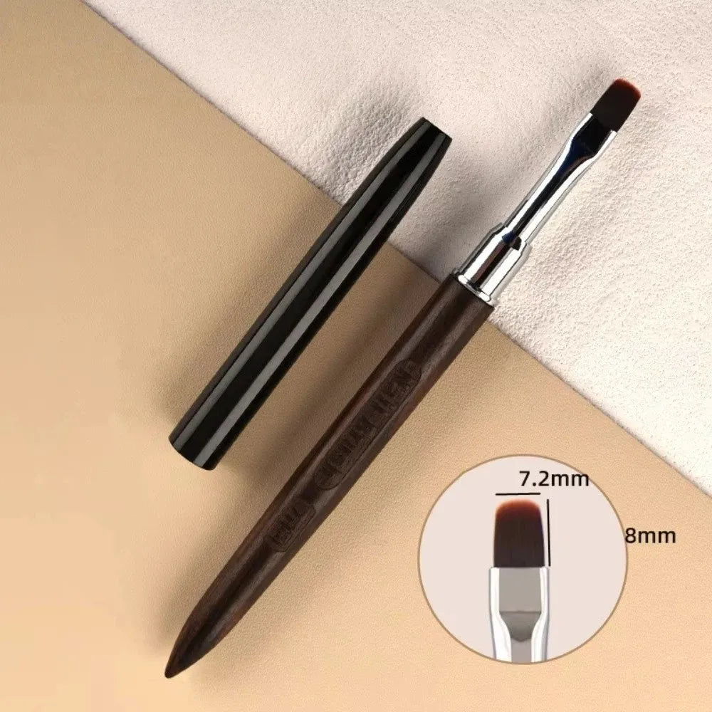 Wooden Nail Art Gel Brush – No Shedding, Pen Cap Included