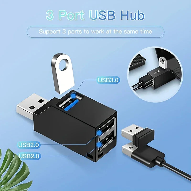 3-Port USB 2.0/3.0 Hub Splitter Adapter for PC & Laptop USB Hub Adapter PRIMED