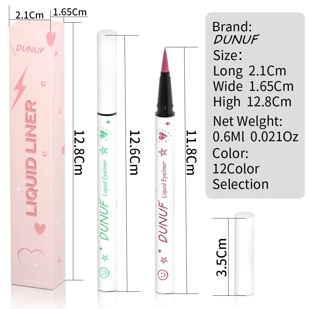 Blana 12-Color Matte Liquid Eyeliner Pen – Waterproof, 24Hr Liquid Eyeliner Pen PRIMED
