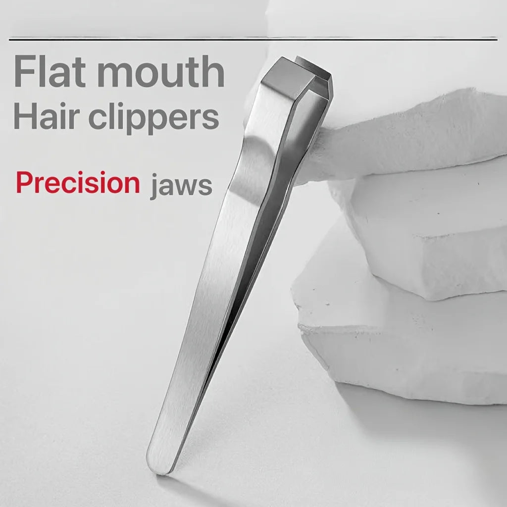 Wide Flat Mouth Stainless Steel Eyebrow & Beard Tweezers