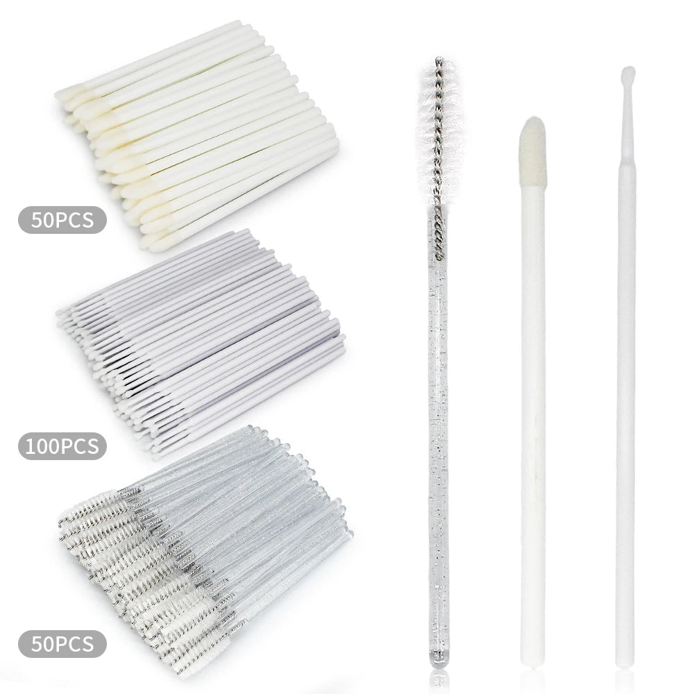 200Pcs Eyelash Extension Kit – Brushes & Microbrush Set Eyelash Extension Kit PRIMED white