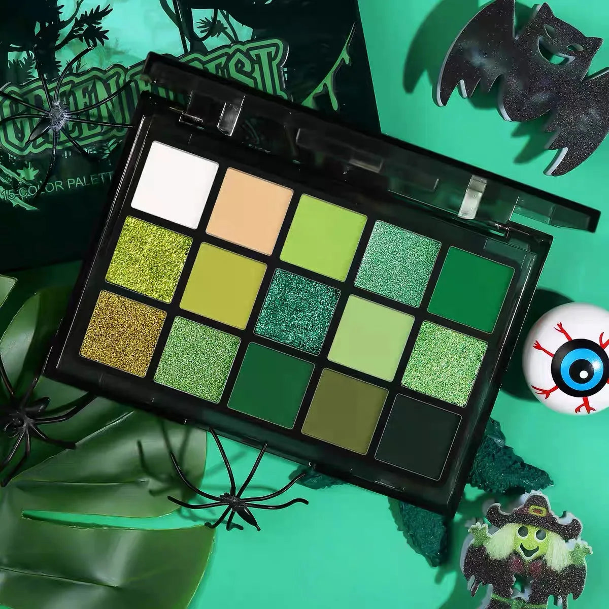 UCANBE 15-Shade Eyeshadow Palette – Shimmer, Glitter & Matte