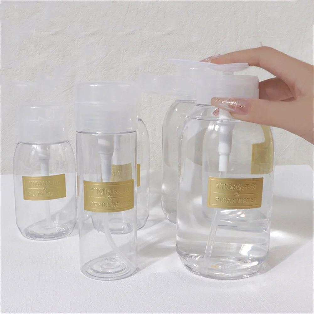 Clear Pump Dispenser Bottle for Nail Polish Remover 150–500ml