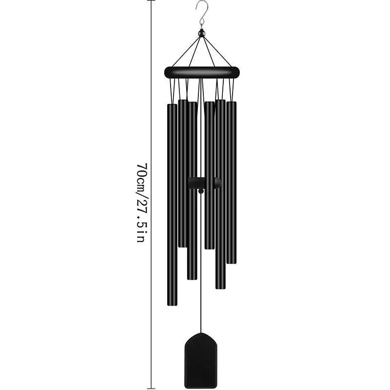 Retro Wood & Metal Wind Chime – 6 Tubes Outdoor Decor