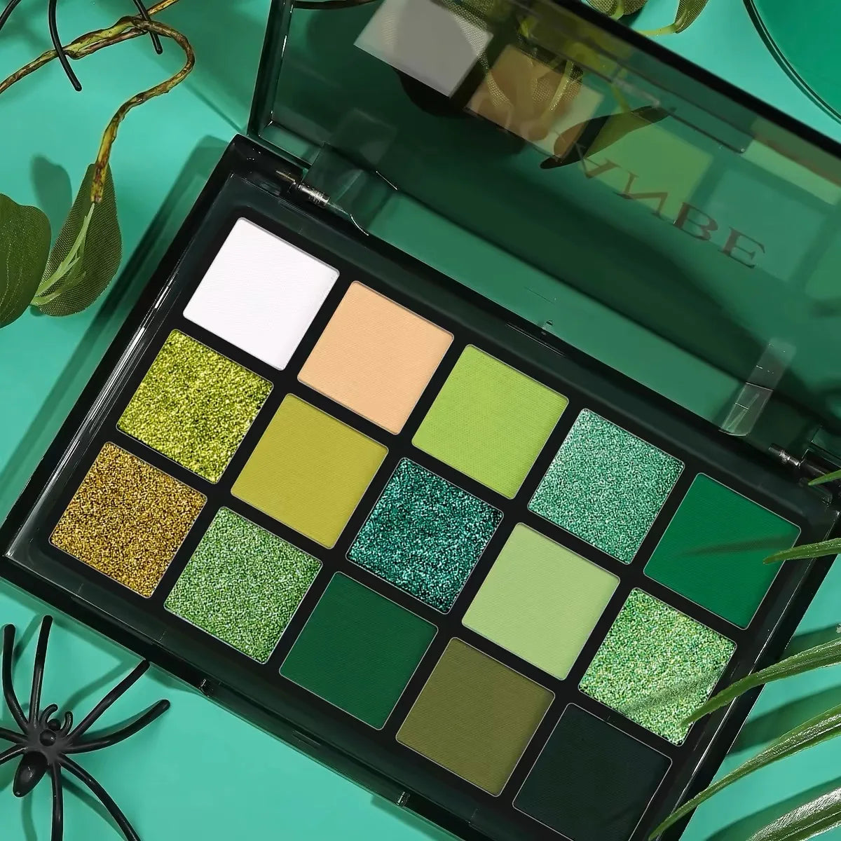 UCANBE 15-Shade Eyeshadow Palette – Shimmer, Glitter & Matte