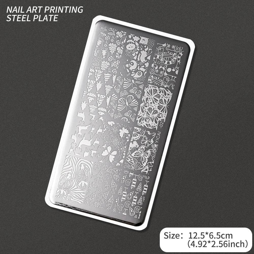 Nail Art Stamping Plate – Waves, Florals & Animal Designs