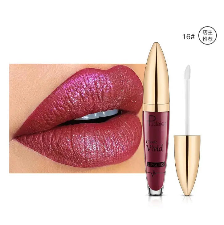 Pudaier 18-Color Matte Glitter Liquid Lipstick Set – Waterproof