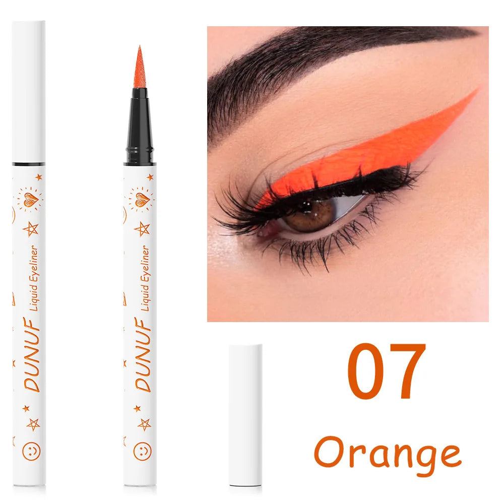 Blana 12-Color Matte Liquid Eyeliner Pen – Waterproof, 24Hr Liquid Eyeliner Pen PRIMED DUCXYXY07- Orange