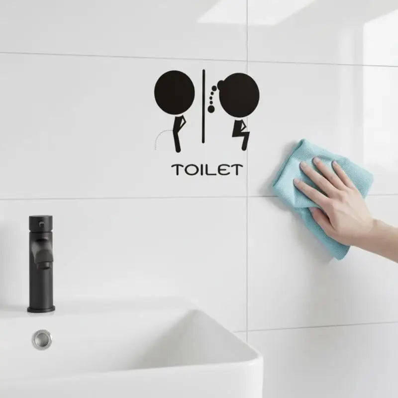 Waterproof Restroom Door Decal Sticker – Fun Bathroom Sign