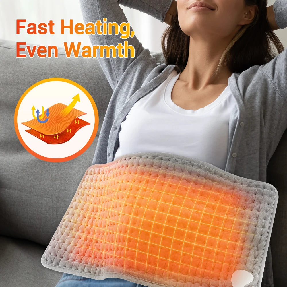 Electric Heating Pad Waist Belt – 9 Levels, Micro Plush 75W Electric Heating Pad PRIMED
