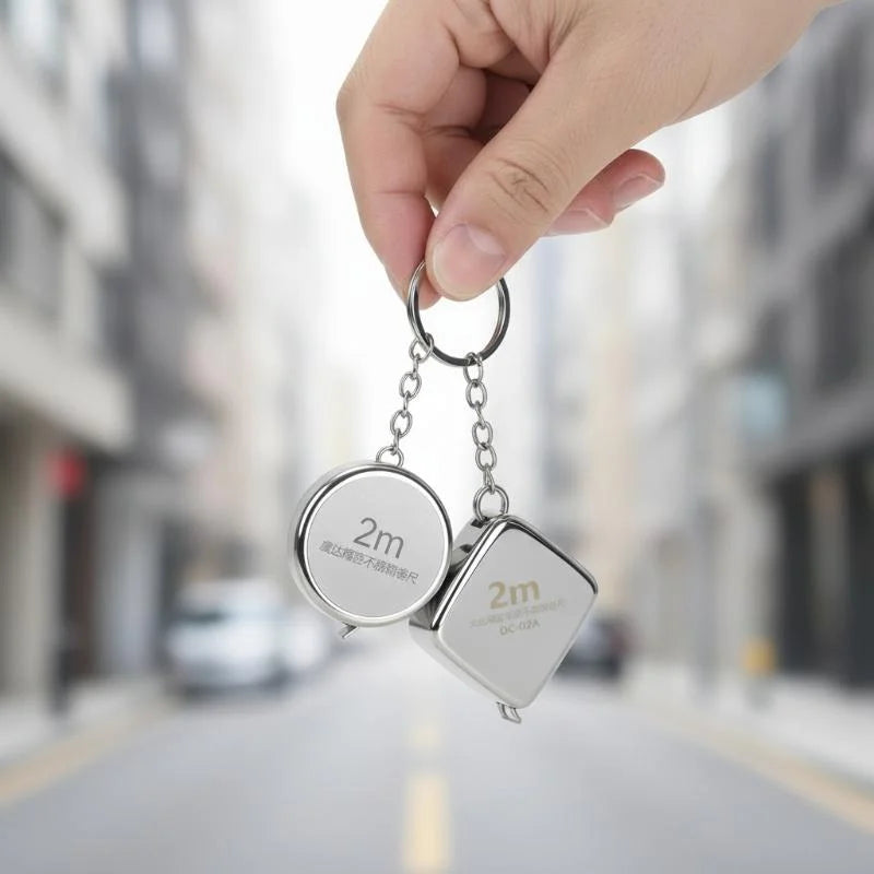 Mini 2M Keychain Tape Measure | Stainless Steel Retractable Keychain Tape Measure PRIMED