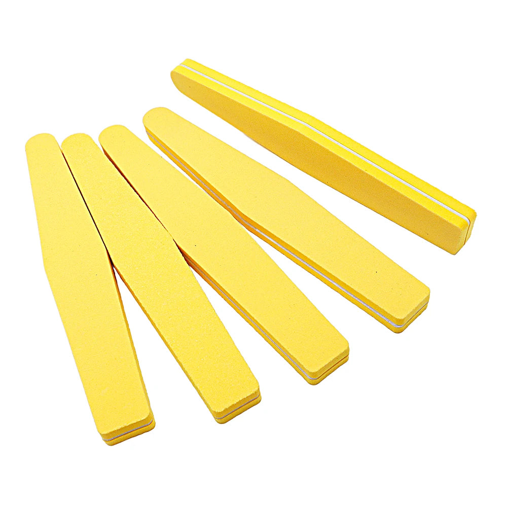 JEARLYU Rhombus Sponge Nail Files 5/10 Pack – Buffer & Polish Sponge Nail Files PRIMED 5pcs Yellow