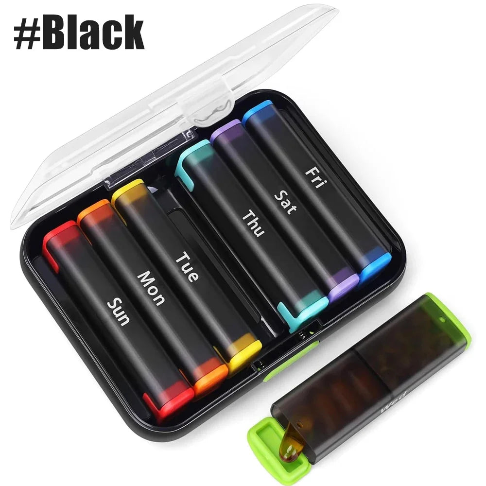 Weekly AM PM Pill Organizer | 7-Day Portable Travel Pill Box