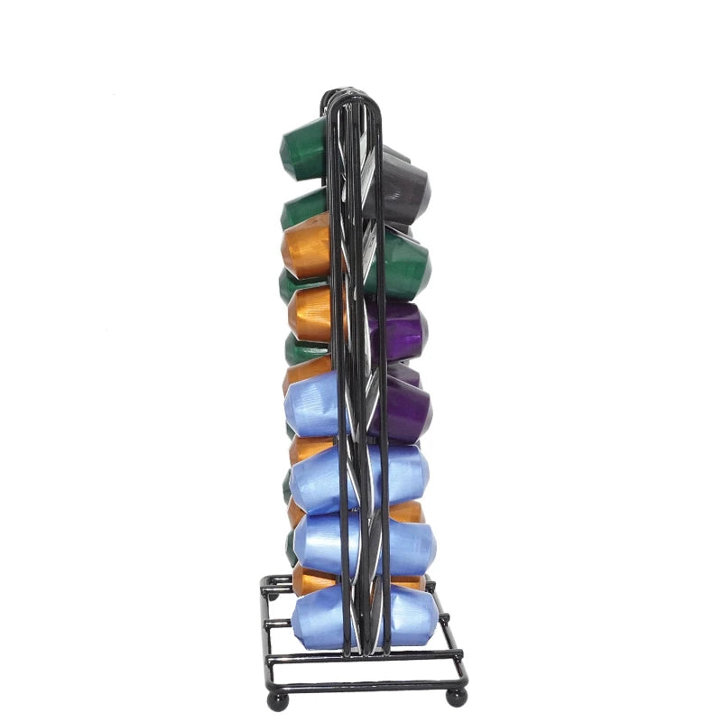 LMETJMA 360° Rotating Coffee Capsule Holder – 24 Pod Stand Coffee Capsule Holder PRIMED