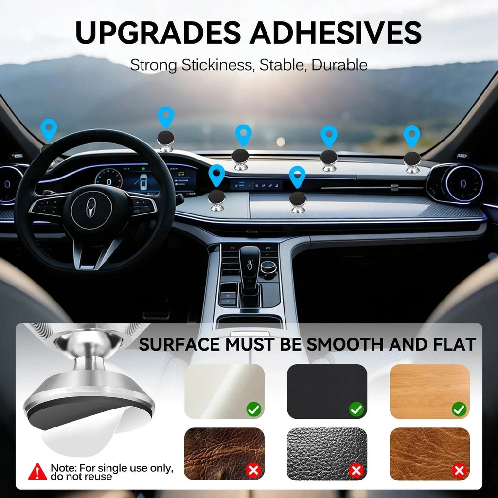 Magnetic Car Phone Holder Dashboard Mount | 360° Rotatable Car Phone Mount PRIMED
