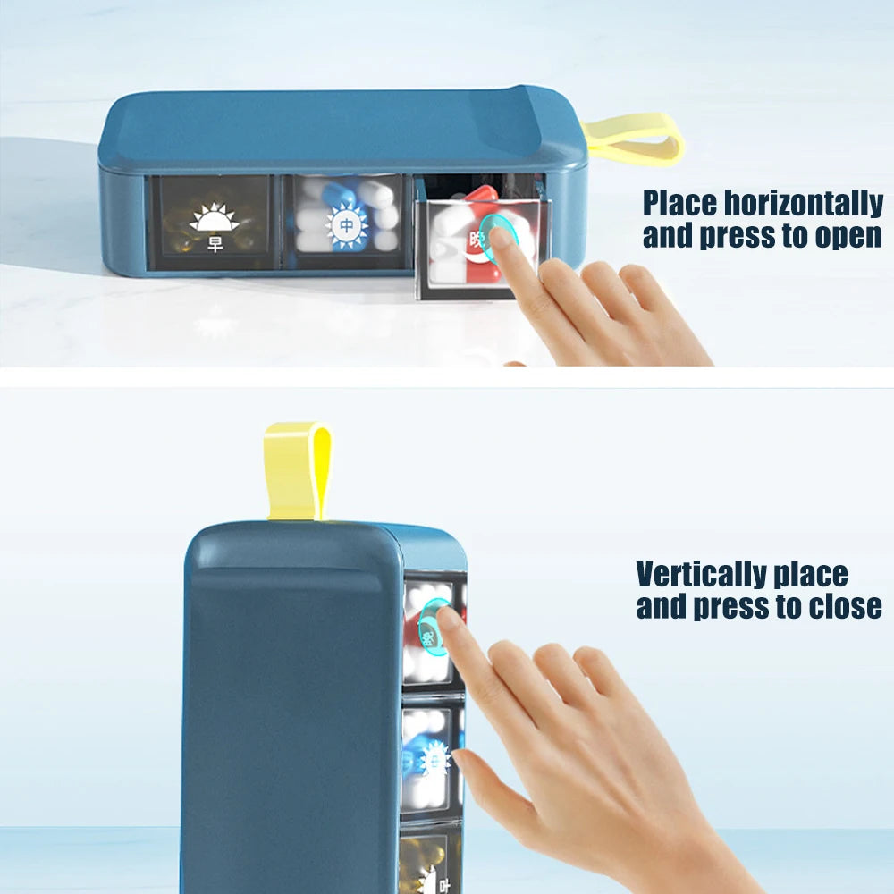 3-Compartment Pill Organizer with Timer | Travel Pill Box Pill Organizer PRIMED