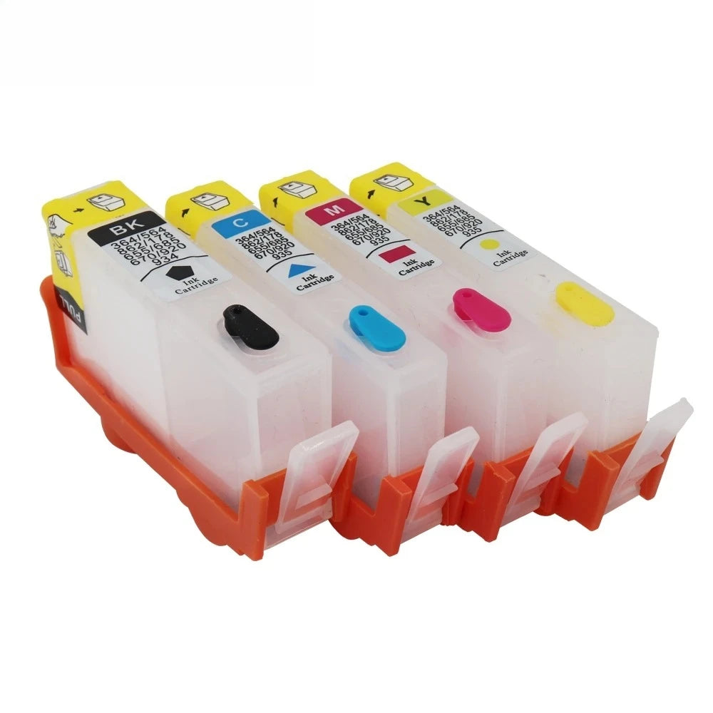 HP 364 364XL Refillable Empty Ink Cartridges – 4-Pack Refillable Ink Cartridge PRIMED