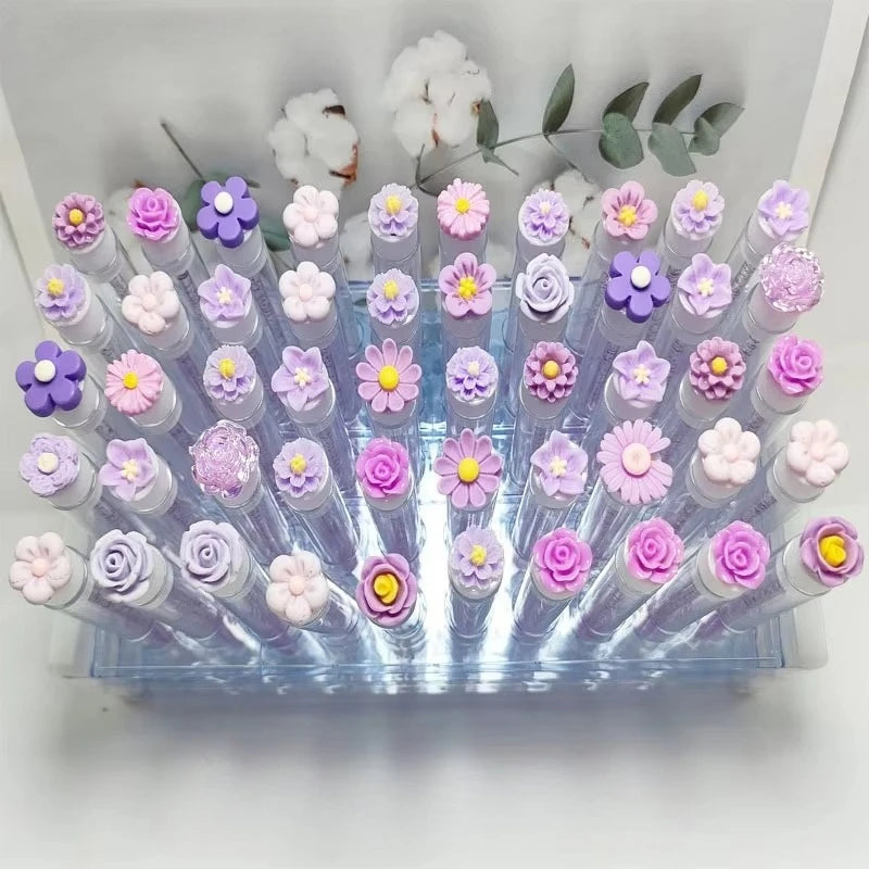 Flower Tube Eyelash Brush Set – Reusable Mascara Wand Spoolie Eyelash Brush Set PRIMED
