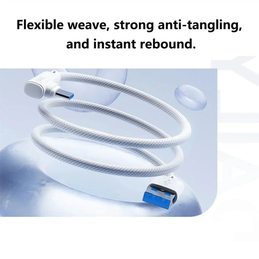 90° Elbow USB-A to USB-C Fast Charging Cable 1M–3M USB-C Charging Cable PRIMED