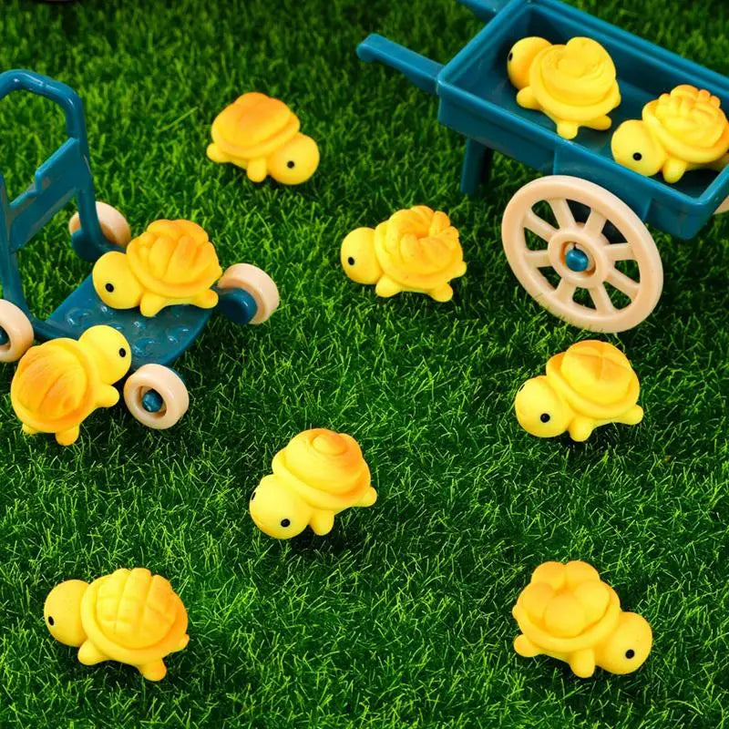 10pcs Glow-in-the-Dark Mini Resin Turtle Ornaments | Garden & Desk