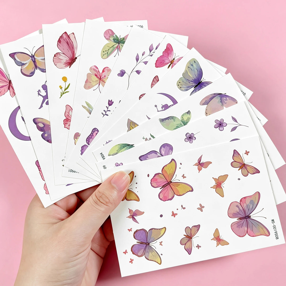 10-Pack 3D Butterfly Temporary Tattoo Stickers – Pink & Purple