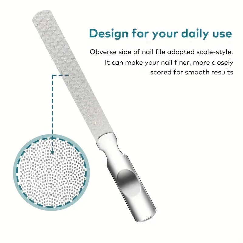 Ouriner Double-Sided Stainless Steel Nail File – Reusable
