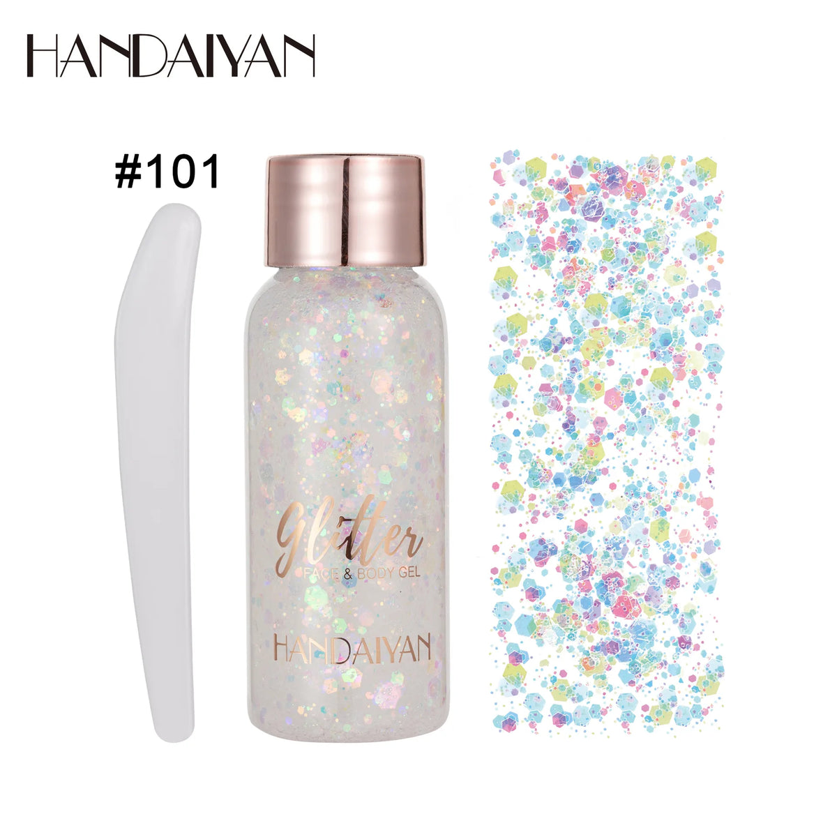HANDAIYAN 9-Shade Glitter Gel for Face, Body, Hair & Nails Glitter Body Gel PRIMED 101 32g