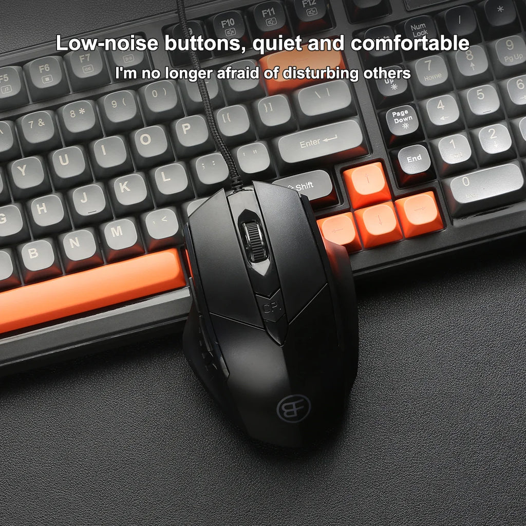 RGB Wired Keyboard & Mouse Combo – 98-Key Mechanical USB Set Keyboard Mouse Combo PRIMED