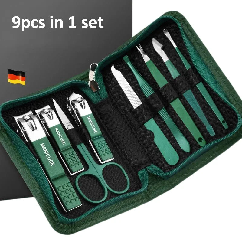 Stainless Steel Manicure Set 6–18 Pcs with Leather Case | Gift Manicure Tool Set PRIMED