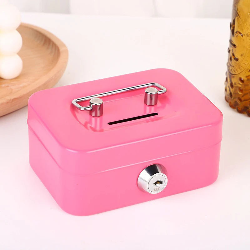Portable Mini Lockable Steel Cash Box – Coin & Key Safe Lockable Cash Box PRIMED