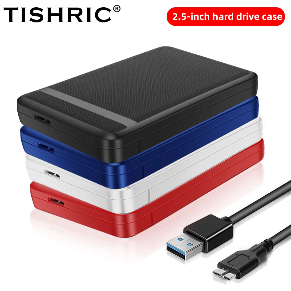 TISHRIC 2.5" Hard Drive Enclosure SATA to USB 3.0 External HDD Hard Drive Enclosure PRIMED
