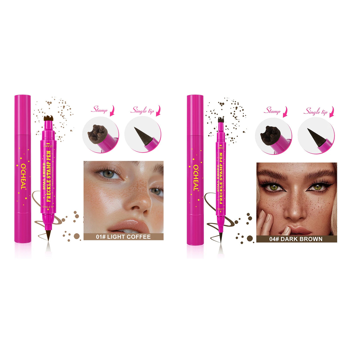 BOSUYA Dual-Ended Waterproof Faux Freckle Pen | Dotting Tool