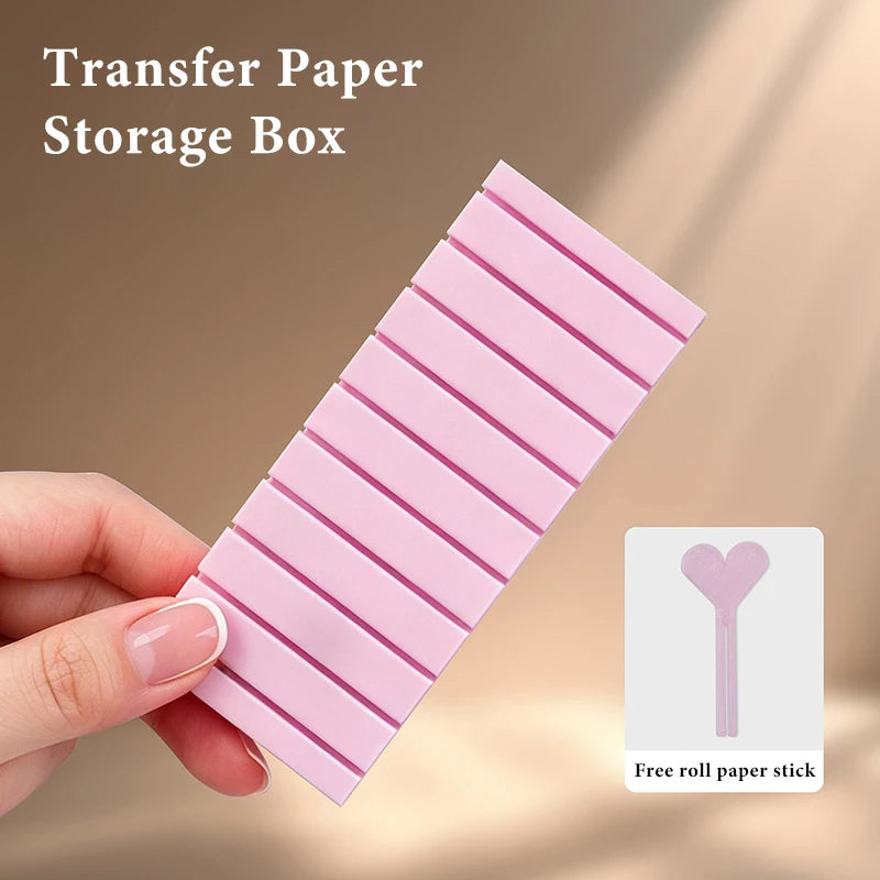 10-Compartment Nail Transfer Paper Storage Box – 7 Colors