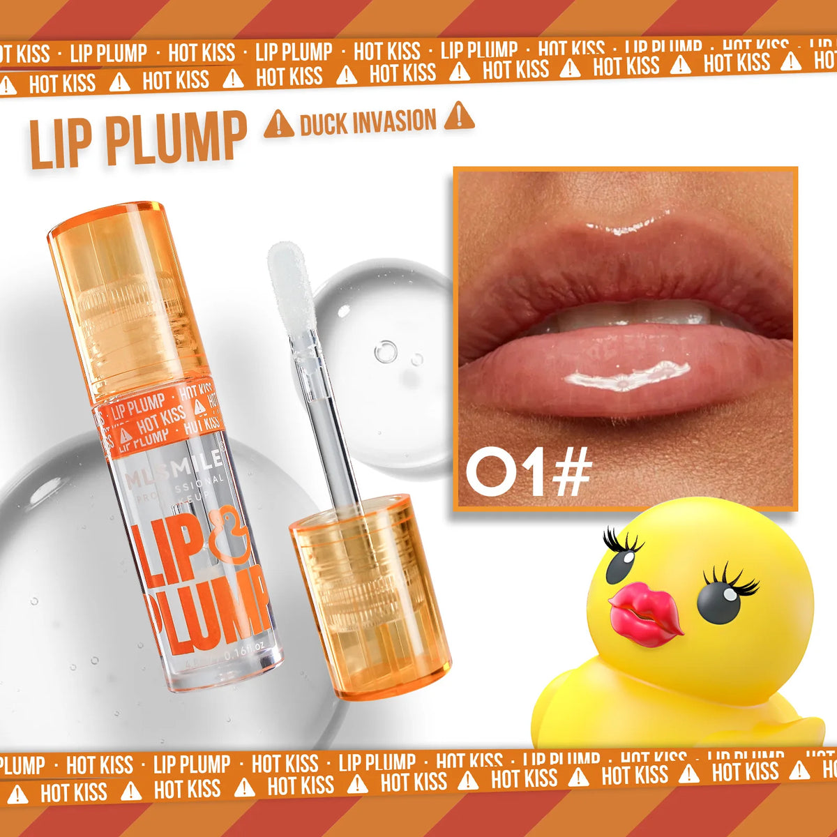 MLSMILE Mirror Lip Gloss Plumping Oil – Duck Design 4.8ml Lip Gloss Oil PRIMED 01