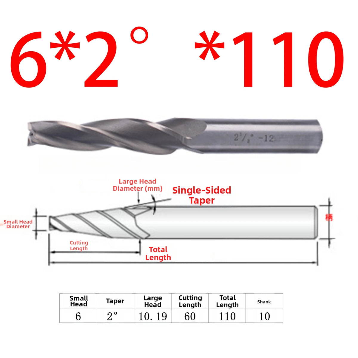 Spiral Tapered Ball Nose End Mill – HSS CNC Engraving Tool